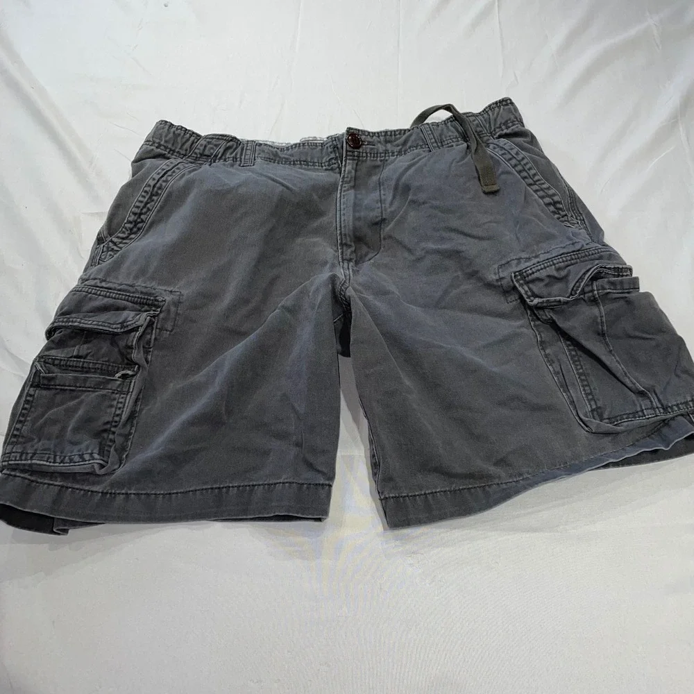Faded Glory Mens Cargo Shorts Charcoal Dust Grey Cotton Size 40 FM19B303